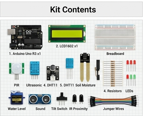 Detailed Crowtell Arduino kit contents