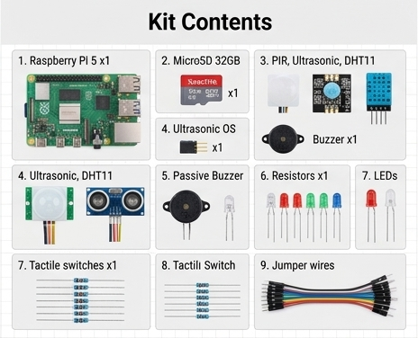 Detailed Crowtell Raspberry kit contents