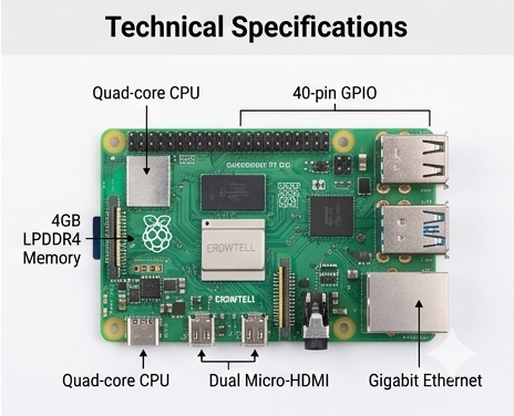 Raspberry Pi technical specifications diagram